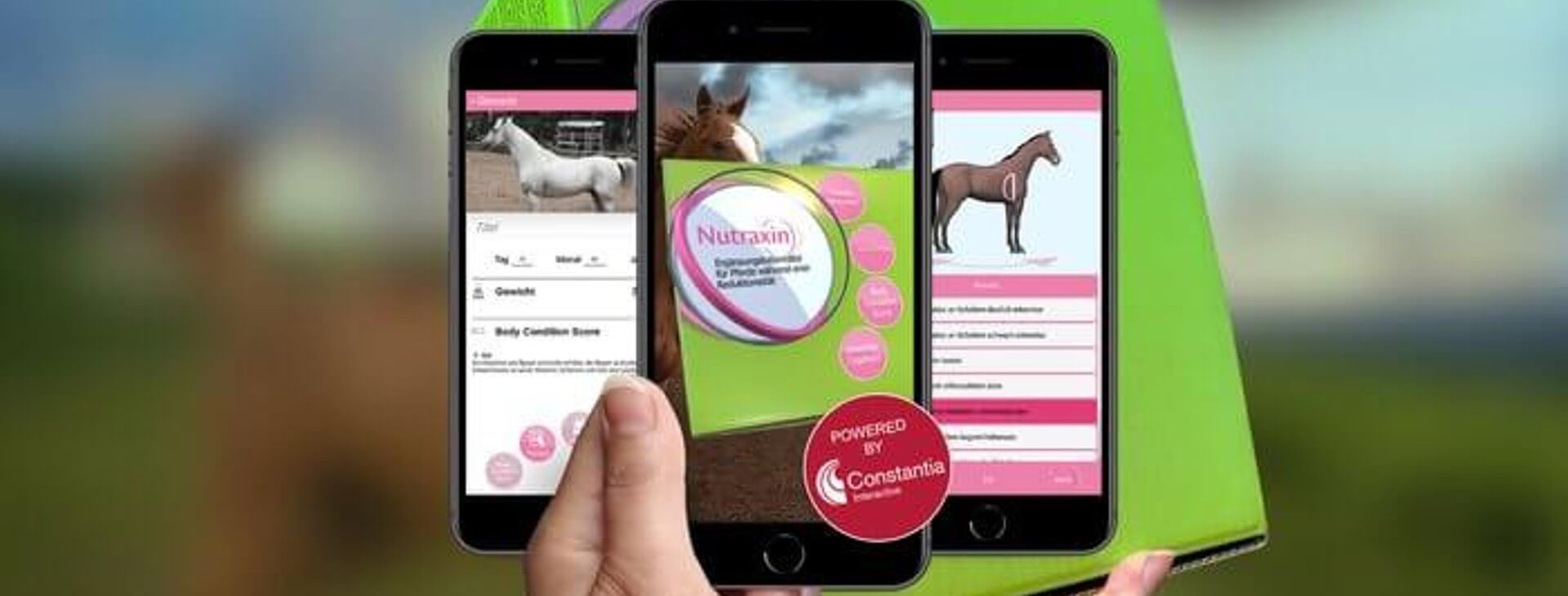 Boehringer Ingelheim hand holding phone that shows AR technology